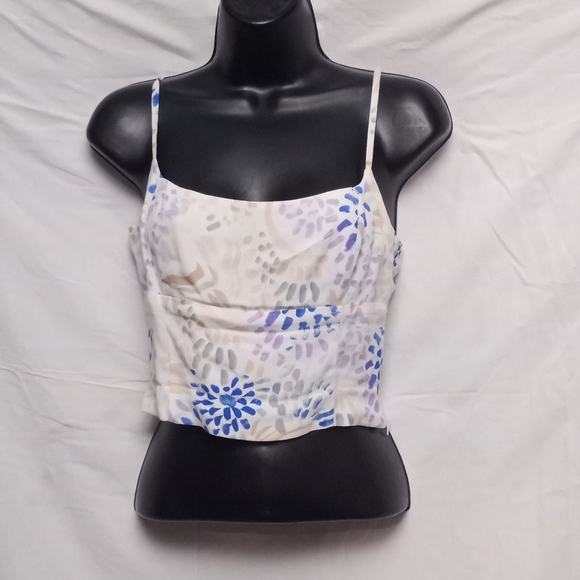 WILFRED Floral Watercolor Print Crop Top - Picture 1 of 5